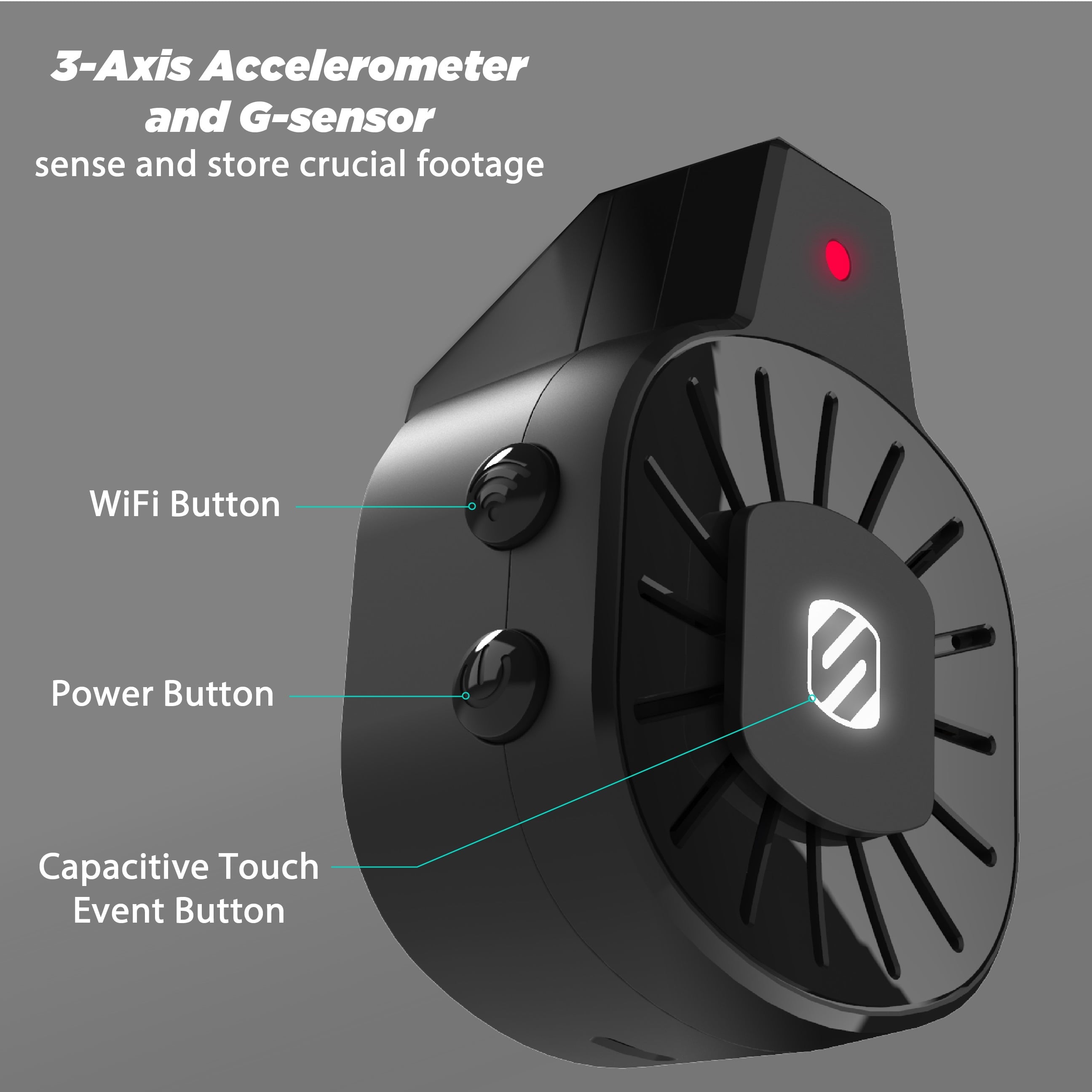 Scosche NEXC11032W-SP1 Full HD Smart Windshield Mount Car Dash Cam Powered by Nexar Black