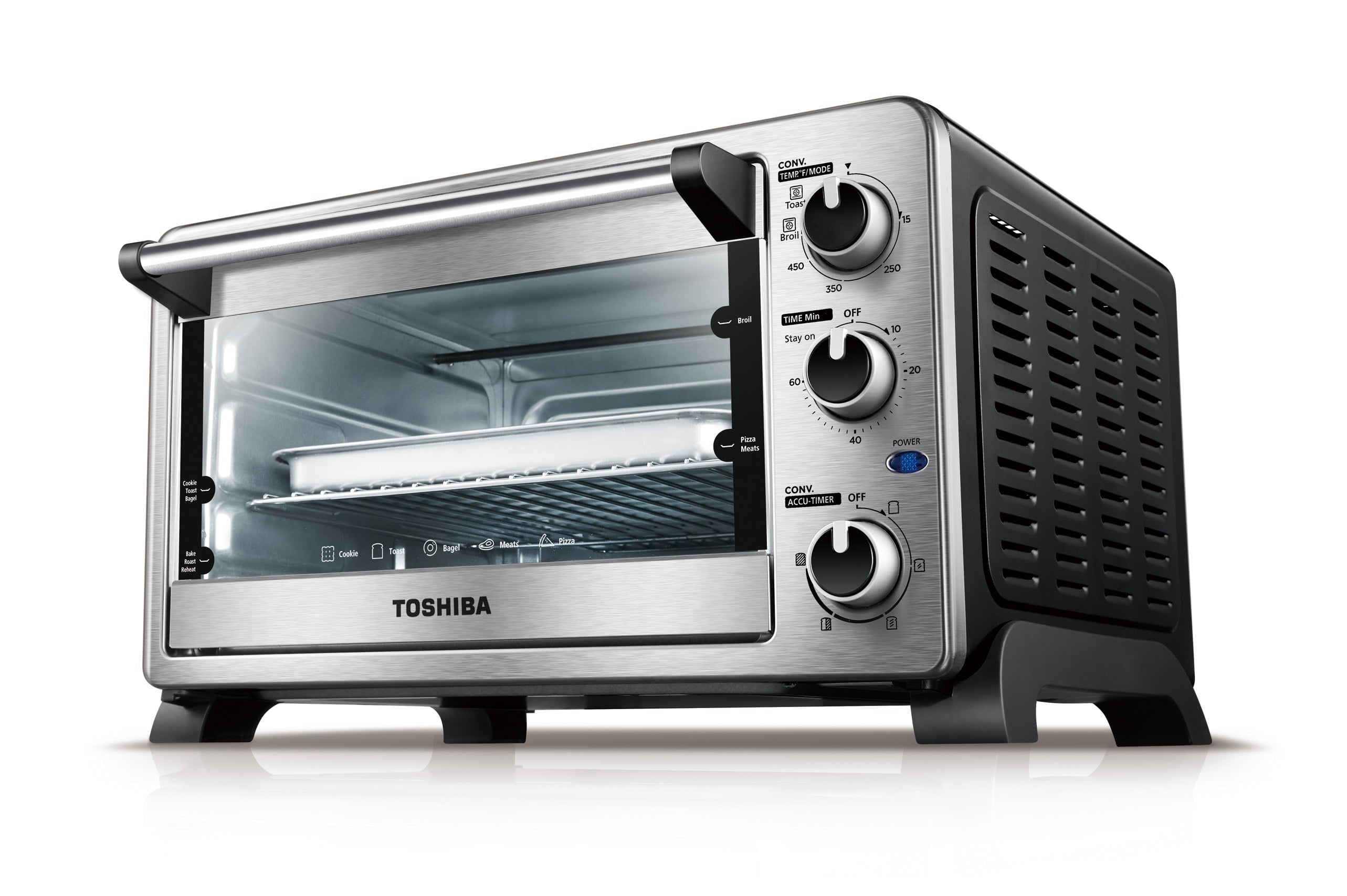 Toshiba MC25CEY-SS 6-Slice Convection Toaster Oven, Stainless Steel
