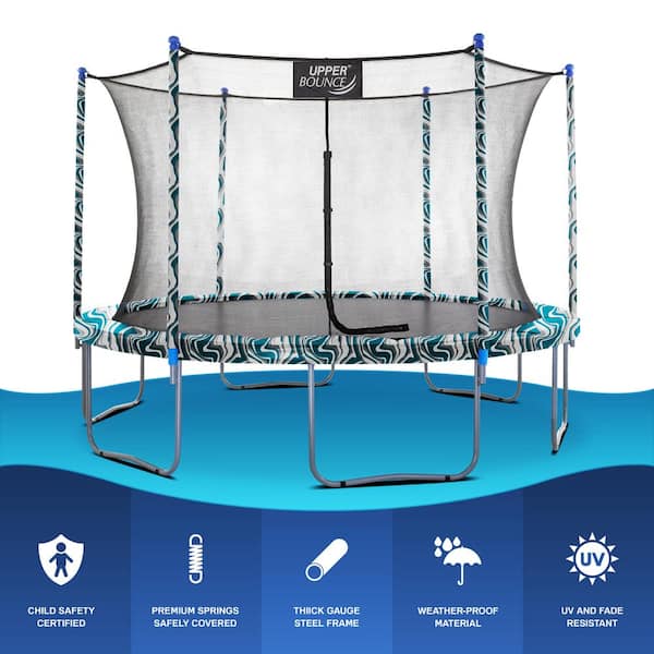 Machrus Upper Bounce 14 ft. Round Trampoline Set with Safety Enclosure System Outdoor Trampoline for Kids and Adults