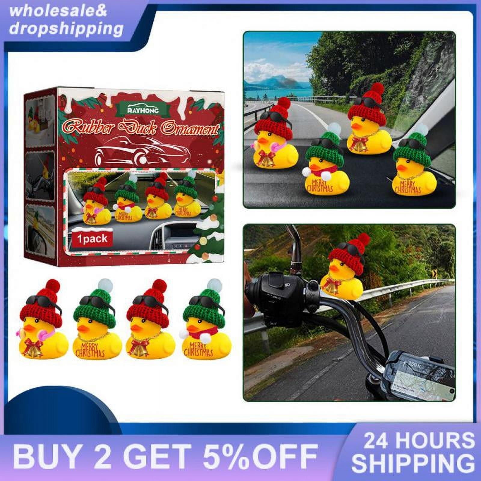 Auto Interior Dashboard Car Dashboard Decorative Cute Cool Christmas Automobile Rubber Duck Easy To Install Car Decoration Items