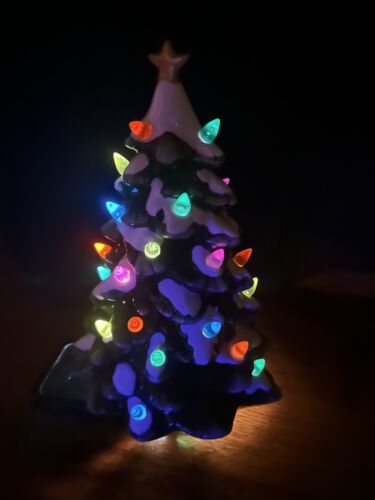 Ceramic Christmas tree multi light 12" tabletop, vintage  works!