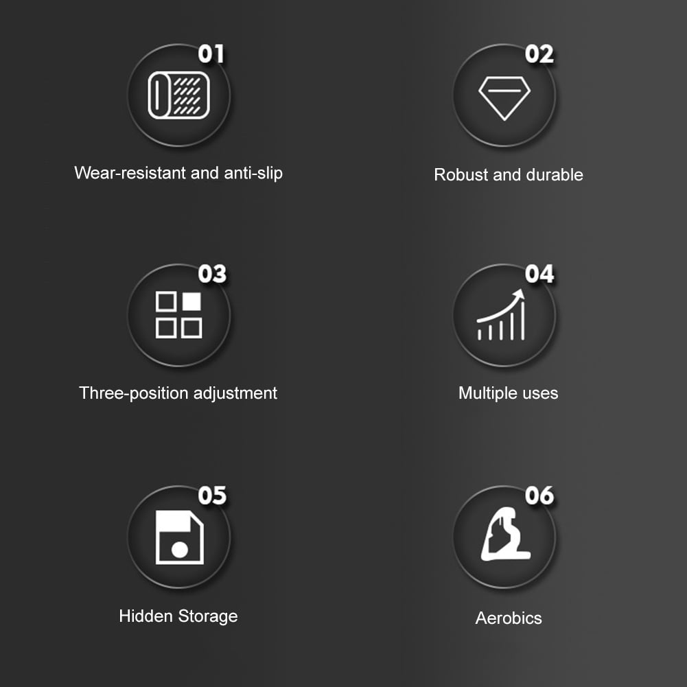 Aerobic Fitness Stepper Adjustable Stable Home Training Equipment (Black Grey)