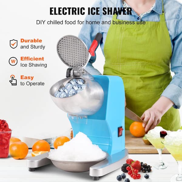 Ice Shaver 3520 oz./H Electric Snow Cone Machine Stainless Steel 300W Ice Crushers MachineI, Blue