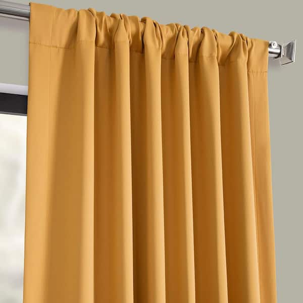 Marigold Polyester Room Darkening Curtain - 50 in. W x 108 in. L Rod Pocket with Back Tab Single Curtain Panel