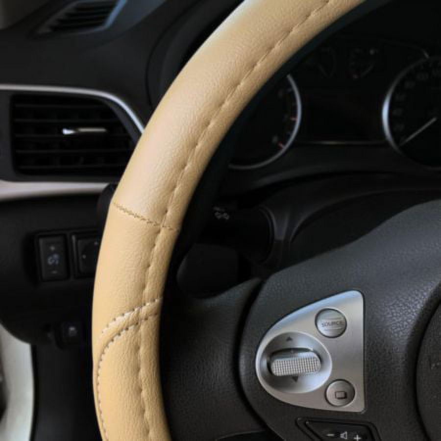 Autocraft AutoCraft Steering Wheel Cover, Top Stitched, Tan -, 1 each, sold by each