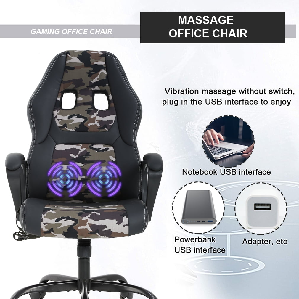 BestOffice Adjustable & Ergonomic Swivel Gaming Chair, Camo