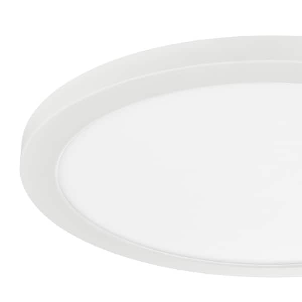 19 in. New Ultra-Low Profile Edgelit 5CCT Selectable LED Flush Mount Matte White (2-Pack)