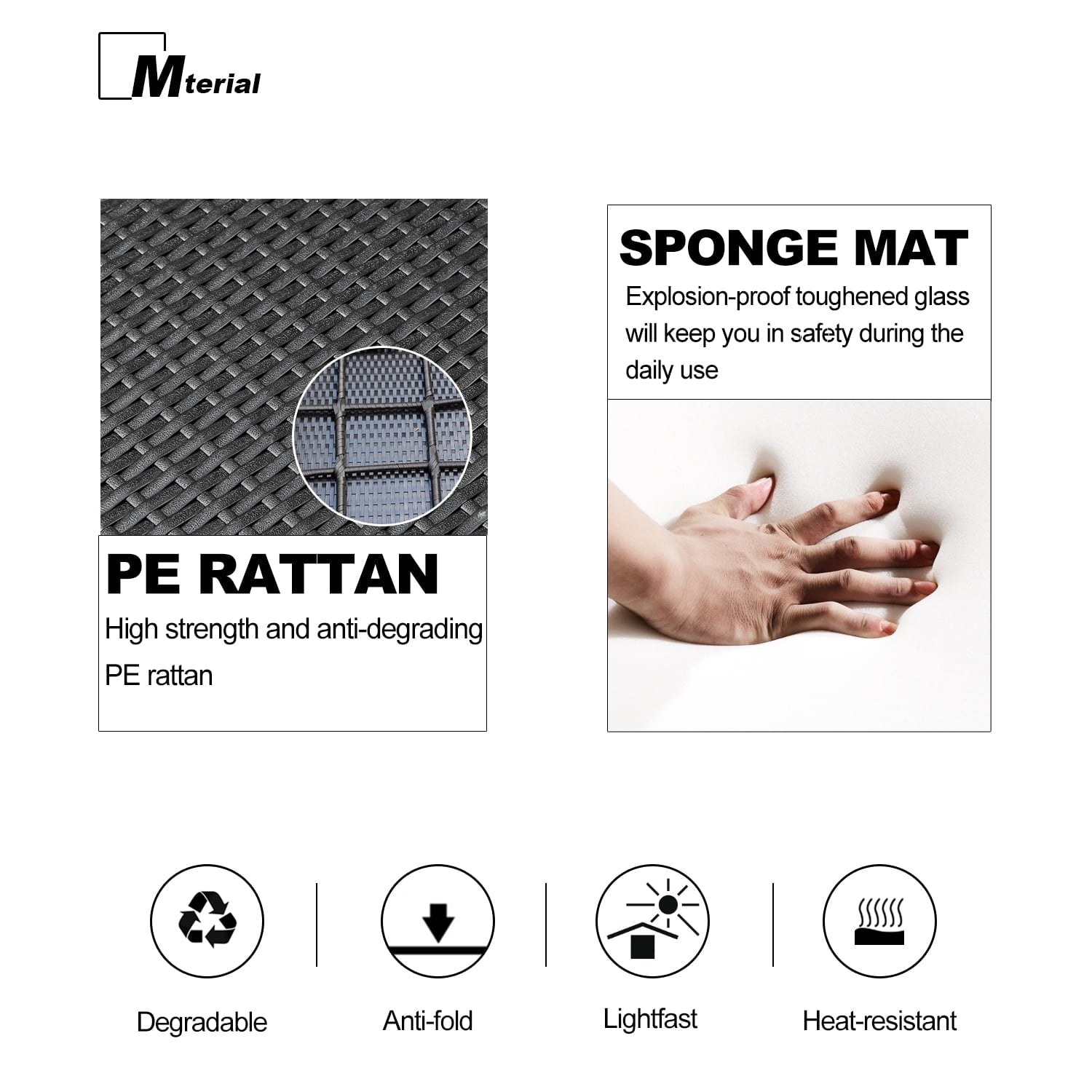 2 Piece Blue Outdoor Wicker Furniture Sets, Patio Sofa Conversation Sets Sectional Patio Furniture with Coffee Table, for Garden Lawn Backyard Poolside by LAZYLAND (Blue)