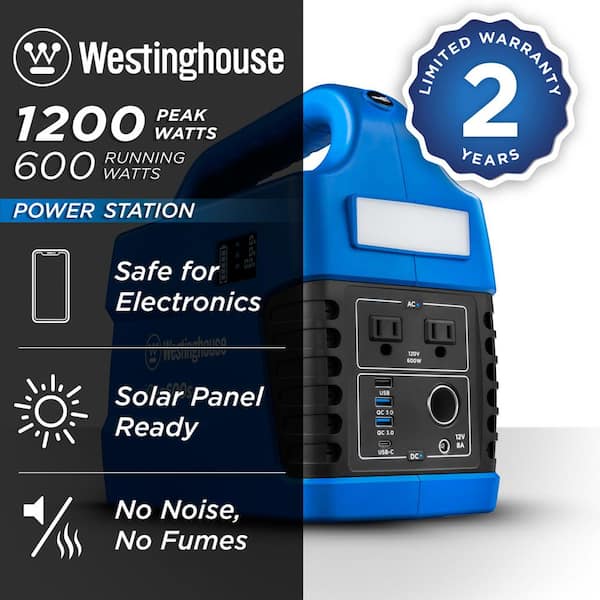 iGen600s 600/1200-Watt Lithium-Ion Portable Power Station with Power Inverter, USB Port, Flashlight, & Solar Panel Ready