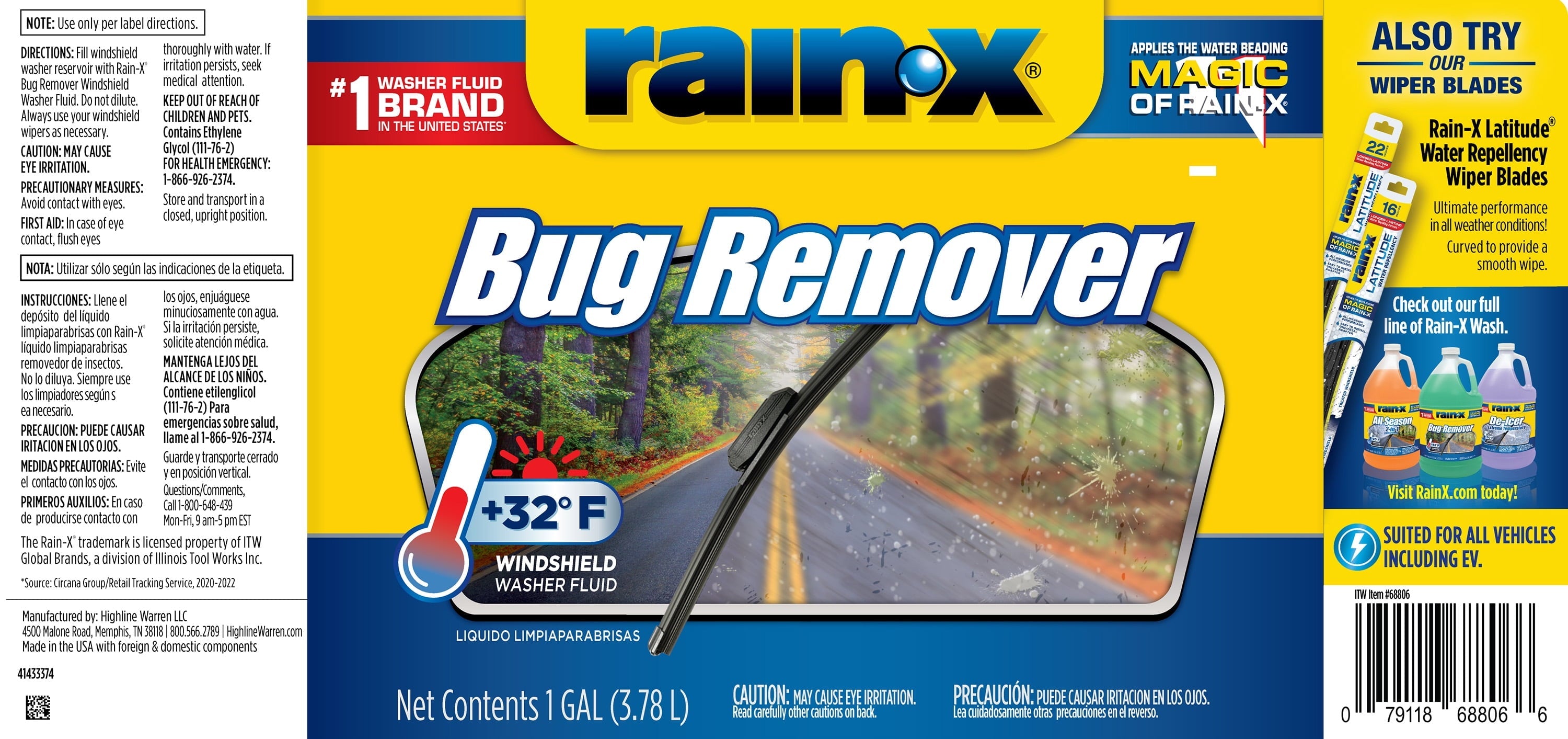 Rain-X Bug Remover Windshield Washer Fluid