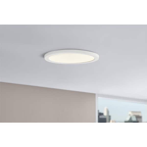 15 in. New Ultra-Low Profile Edgelit 5CCT Selectable LED Flush Mount Matte White (2-Pack)