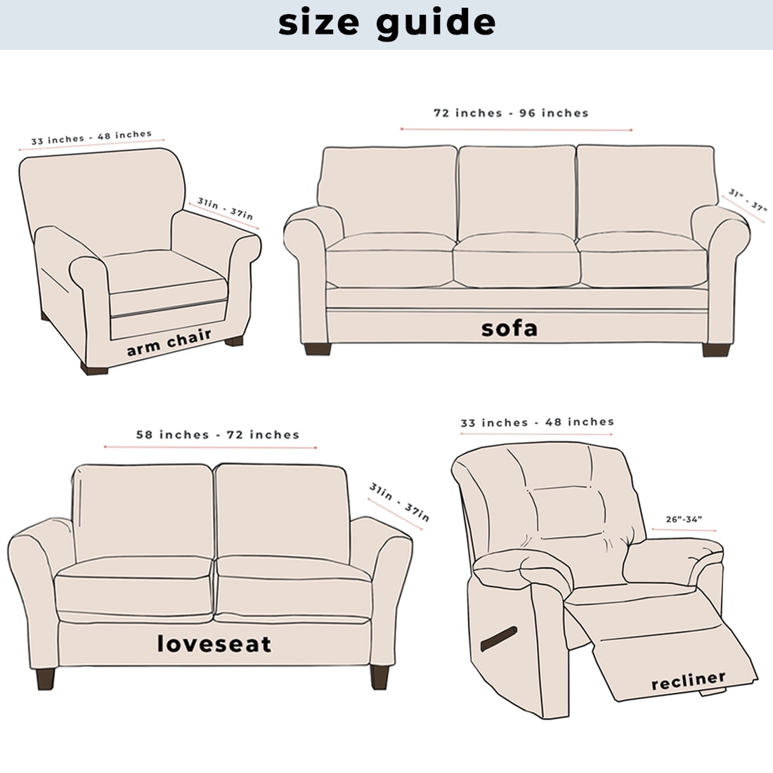 Great Bay Home Stretch Printed Washable Recliner Slipcover  (Recliner, Beige)