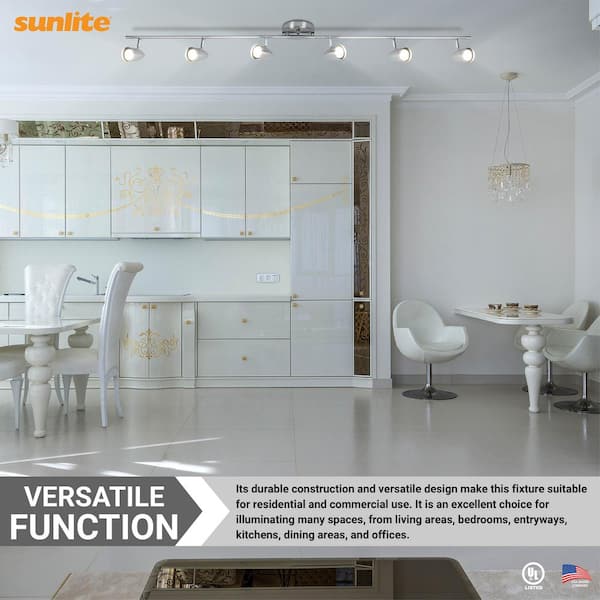 4.5 ft. 6-Light Brushed Nickel GU10 Base Track Lighting Kit