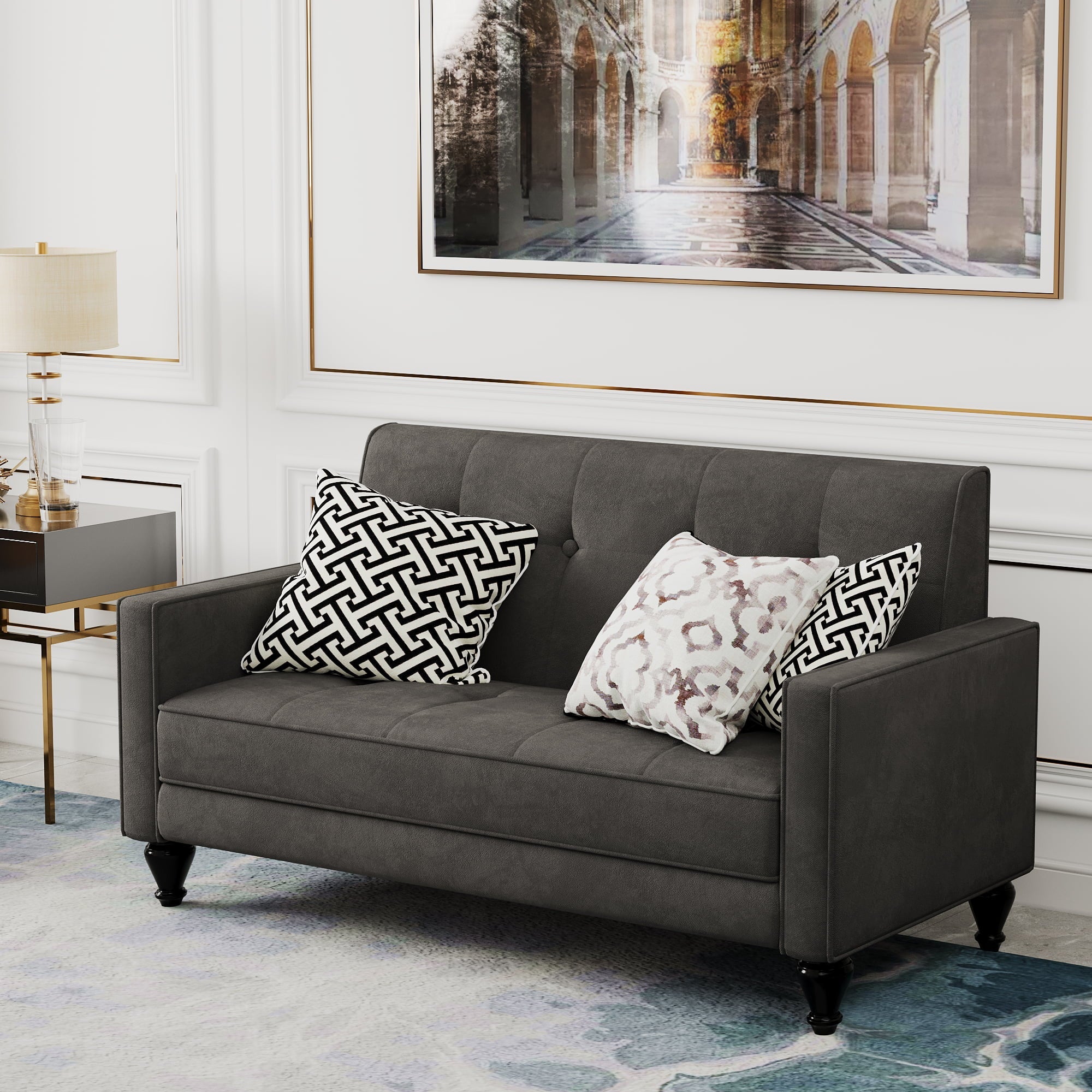 Apeaka Loveseat Sofa Couch Upholstered Small Love seat Modern Couch Sofa