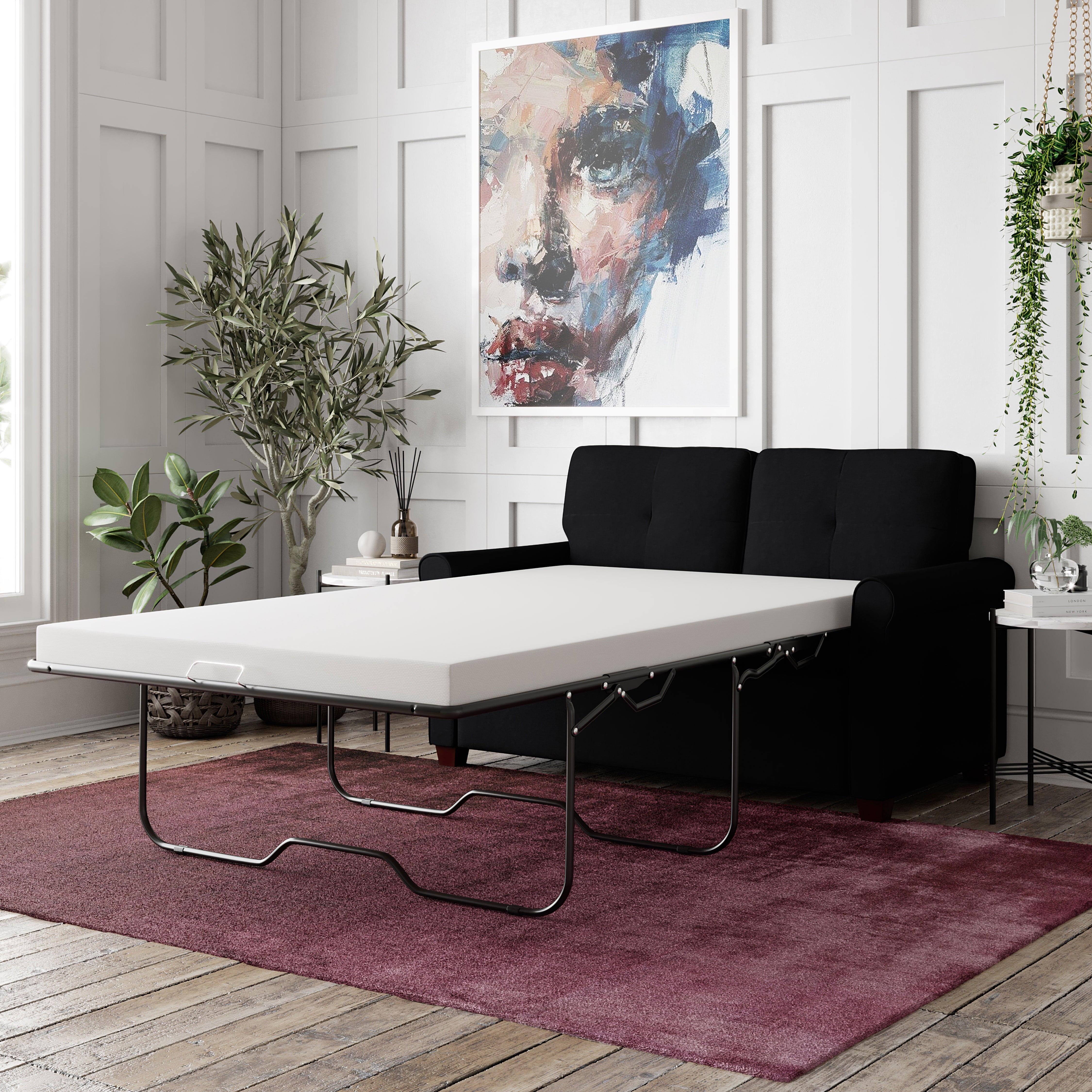 Lifestyle Solutions Anton Loveseat with Power, Black Fabric