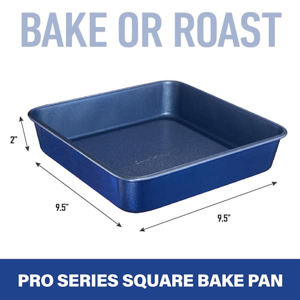 Pro Classic Blue 9 in. 0.8mm Gauge Diamond and Mineral Infused Nonstick Square Baking Pan