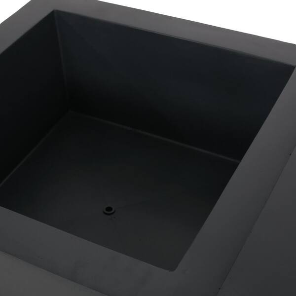 Flint Dark Gray Rectangular Stone Fire Pit Table with Tank Holder