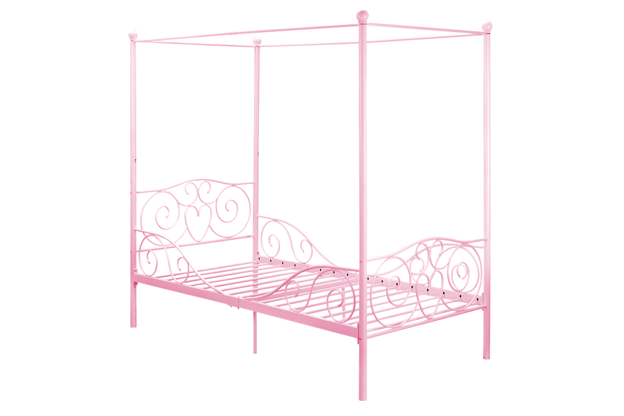 DHP Canopy Metal Bed, Twin, Pink