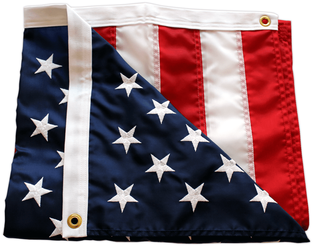 Small American Flag 2x3 ft, 100% Made In USA flag for Outside, Embroidered Heavy Duty US Flag Banners, Durable Nylon United States Flag with Sewn Stripes and Brass Grommets