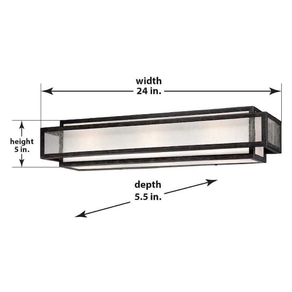 Camden Square 3-Light Aged Black Charcoal Bath and Vanity Light