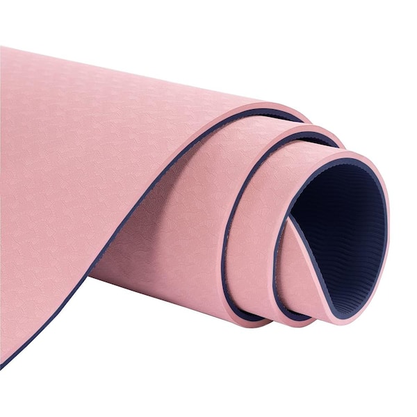 Pink High Density TPE Yoga Mat 72 in. L x 24 in. W x 0.24 in. Pilates Exercise Mat Non Slip (12 sq. ft.)
