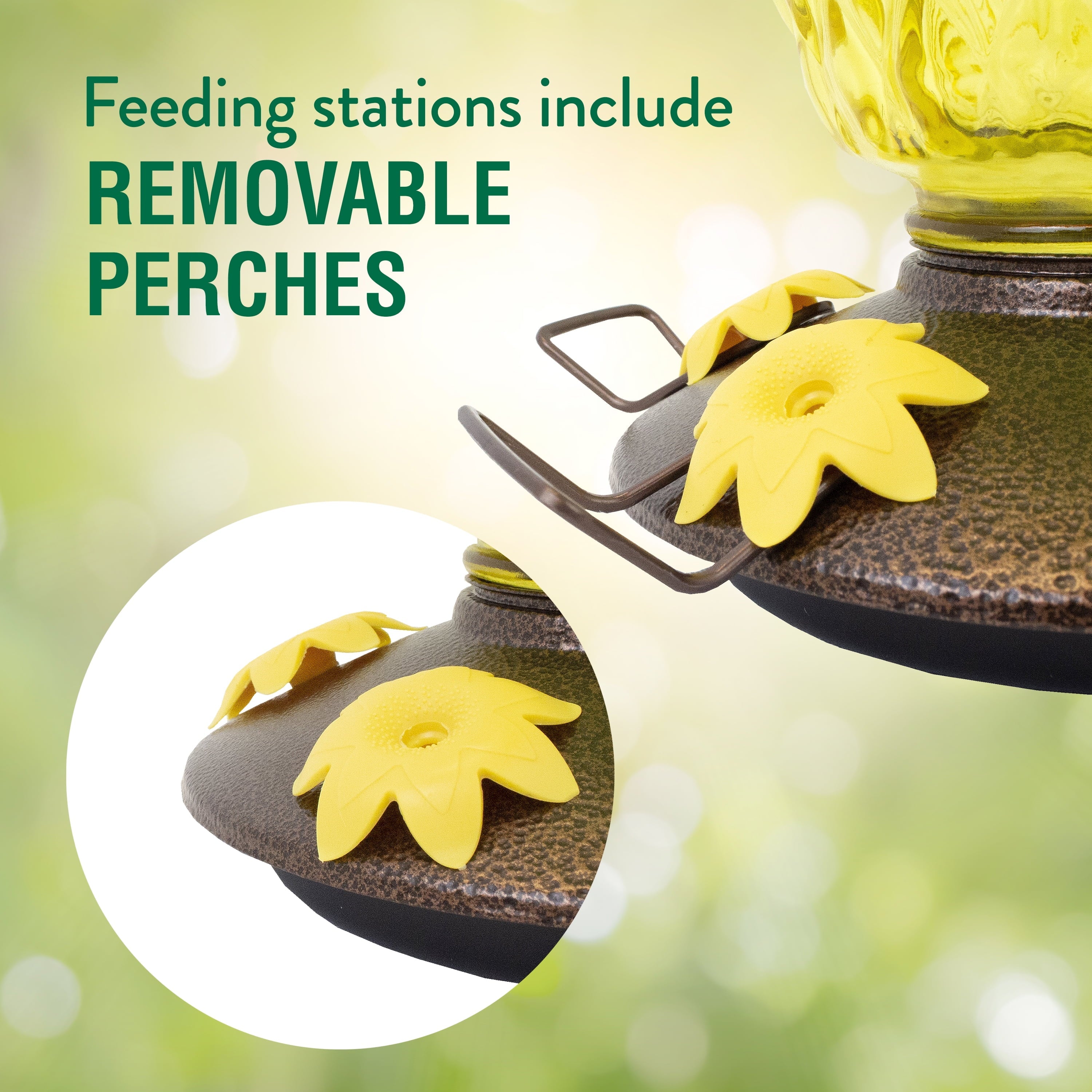 Perky-Pet Yellow Pineapple Top-Fill Glass Hummingbird Feeder – 28 oz