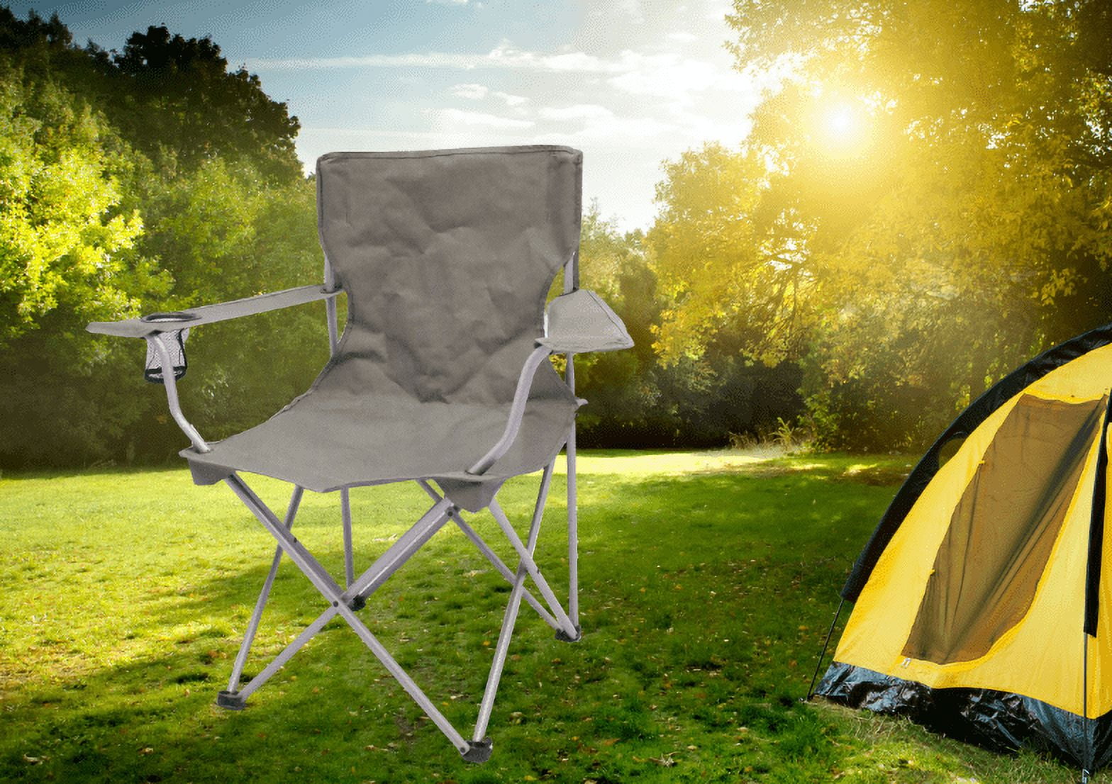 Ozark Trail Classic Folding Camp Chairs, with Mesh Cup Holder,Set of 4, 32.10 x 19.10 x 32.10 Inches