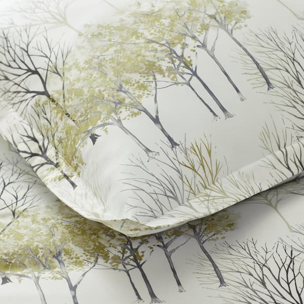 Legends Hotel Winter Trees Ivory/Gray Wrinkle-Free Sateen King Sham