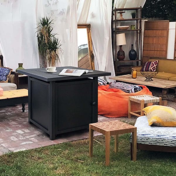 Upland Slat Top Metal 30 ft. Gas Fire Pit Table