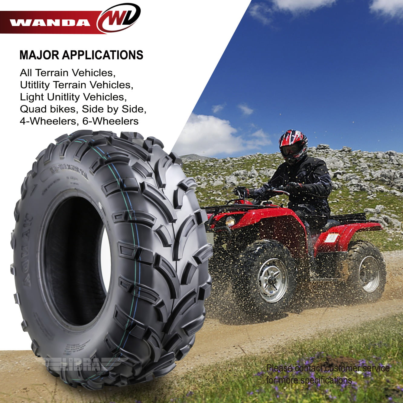Wanda ATV/UTV Tires 25x10-12 25x10x12 /6PR P373 - 10244, Set 2