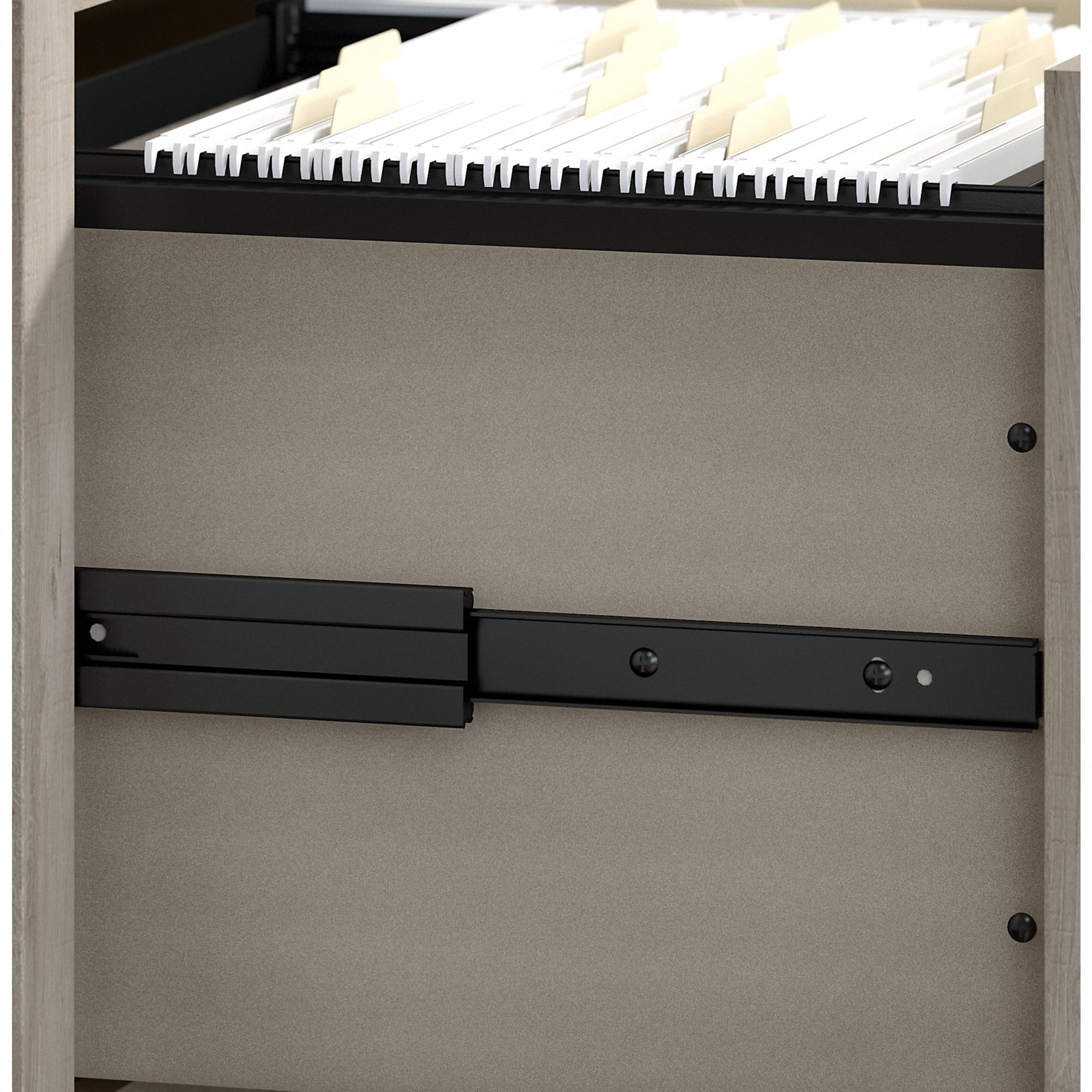 Bush Furniture Key West 2 Drawer Mobile File Cabinet in Washed Gray