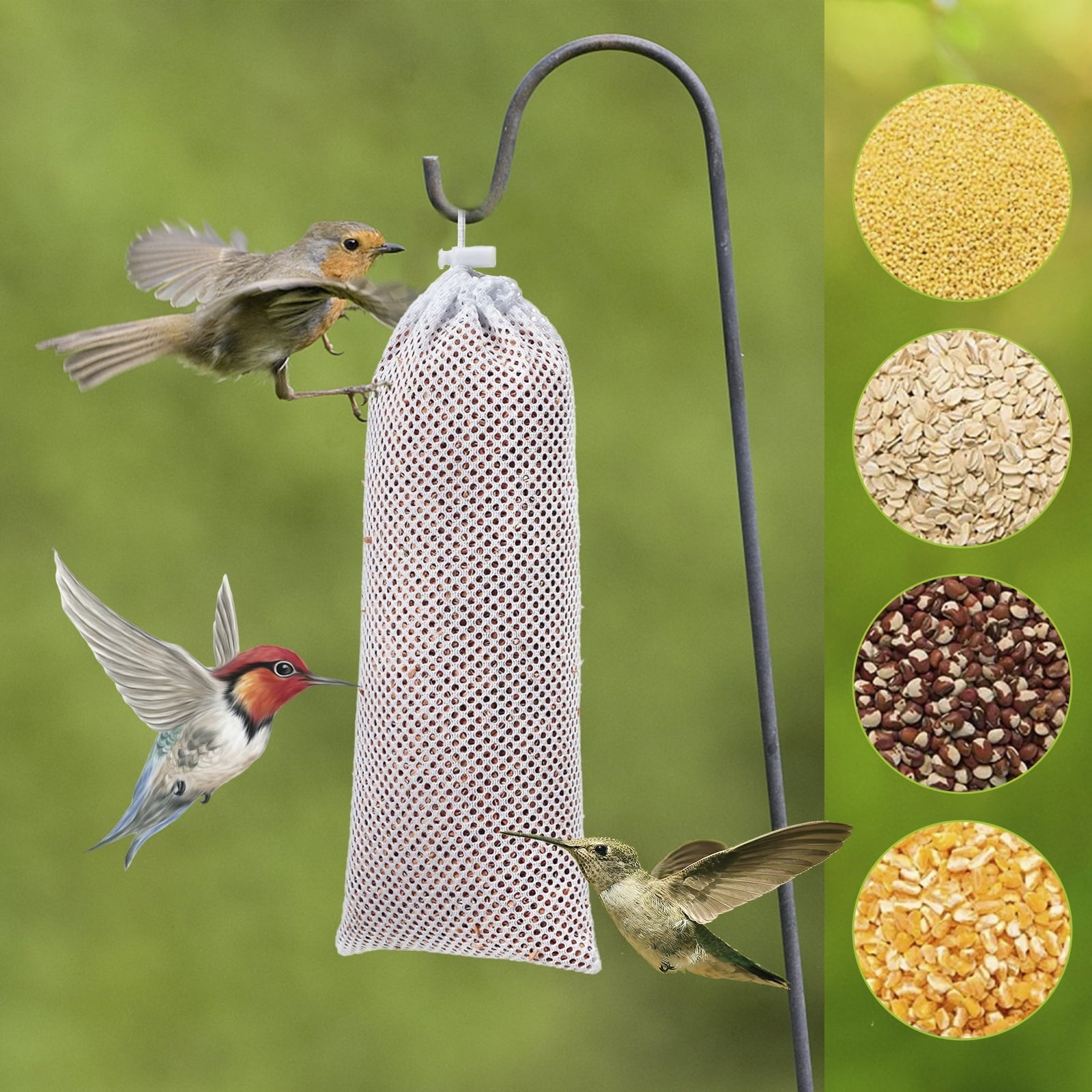10 Pcs Finch Sock Bird Feeder,Sturdy Thistle Seed Feeder Bag,Hanging Mesh Finch Feeding Bag with Drawstring,Finch Feeding Bag for Garden Outdoor