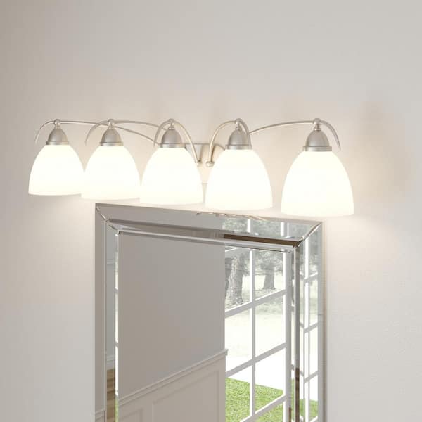 5-Light Brushed Nickel Bath and Vanity Light