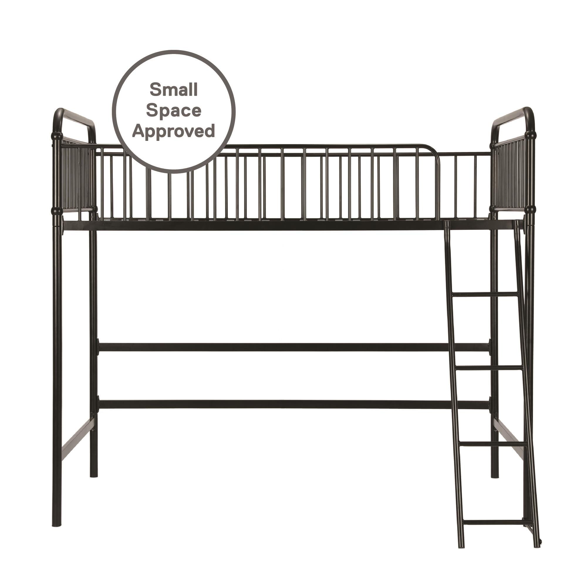 Better Homes & Gardens Kelsey Twin Metal Loft Bed, Black