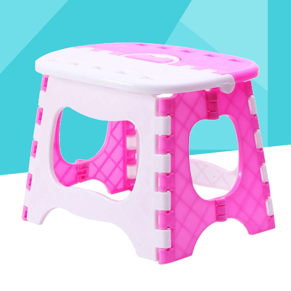 Plastic Folding Step Stool Portable Stool for Kids Home Bathroom Garden Kitchen Livingroom (Pink)