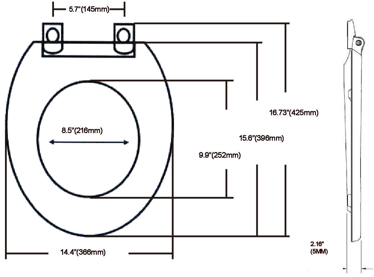 Dream Bath Heavy Duty Round Toilet Seat with non-slip seat and quick-attach easy install hardware, Marbleized Wood Beige