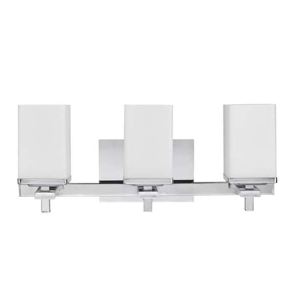 Finn 3-Light Chrome All-In-One Bath Light Vanity (5-Piece)