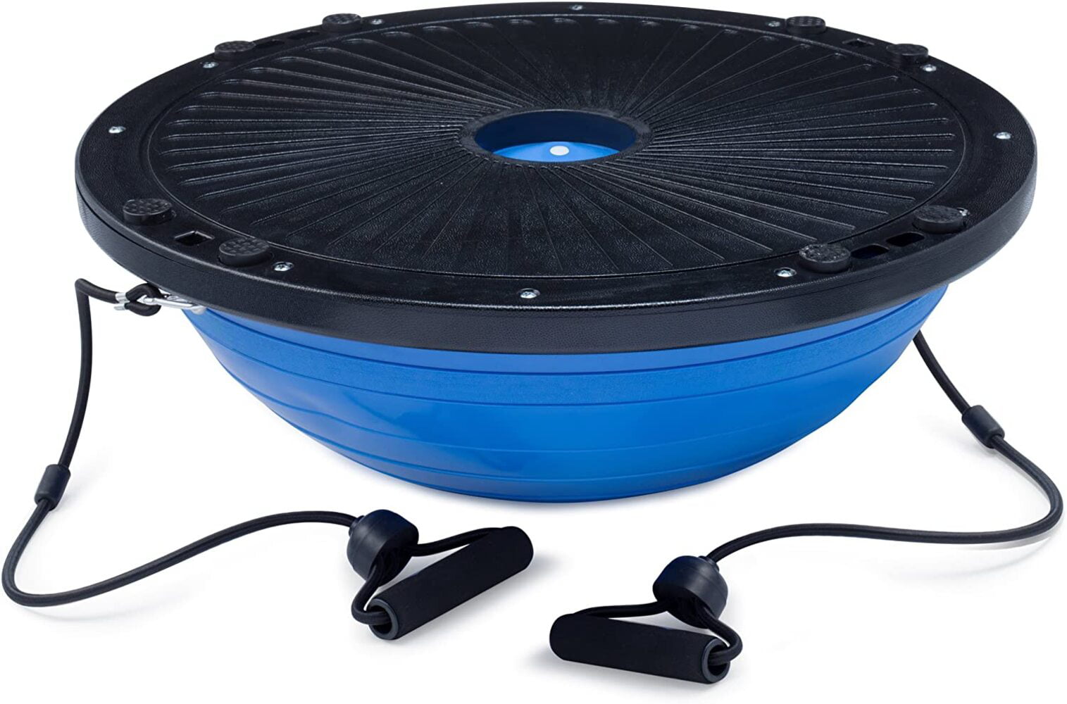 Balance Exercise Ball 20 Inch Diameter with Resistance Bands and Pump Gym Equipment for Strength and Flexibility in Blue