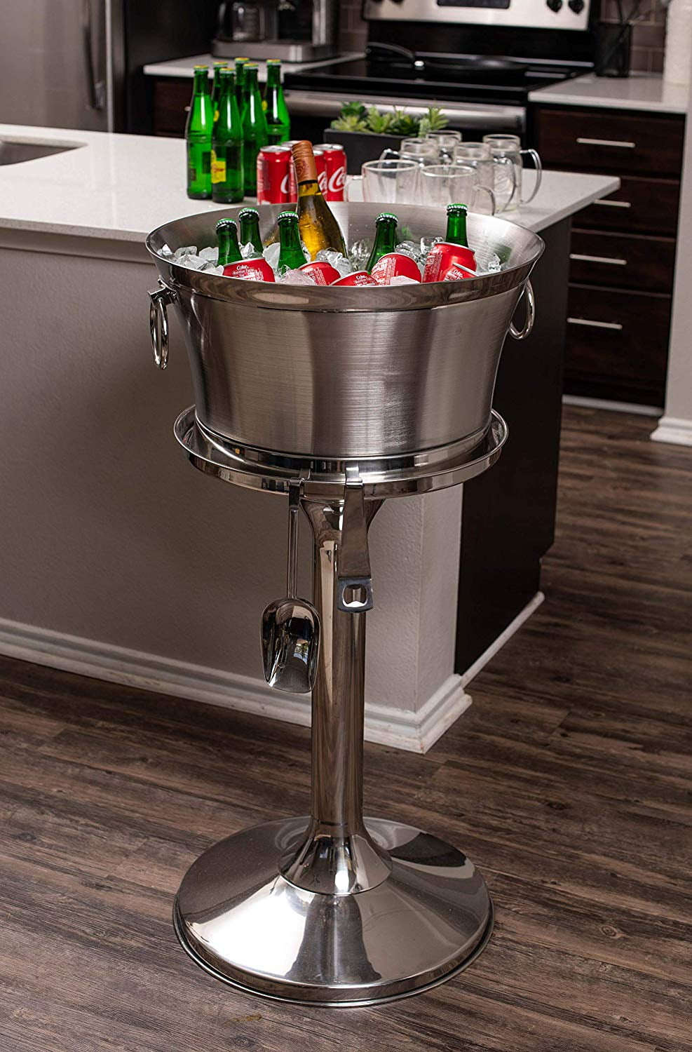 BirdRock Home 18/8 Stainless Steel 30 Qt. Beverage Tub with Stand - Silver