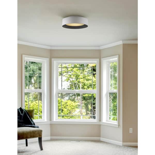 Lynch White and Black Flush Mount