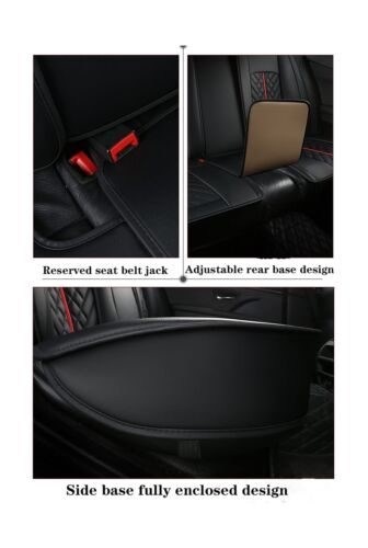 Cartoon Cat Car Seat Covers Luxury PU Leather Universal Auto Front & Rear Sea...