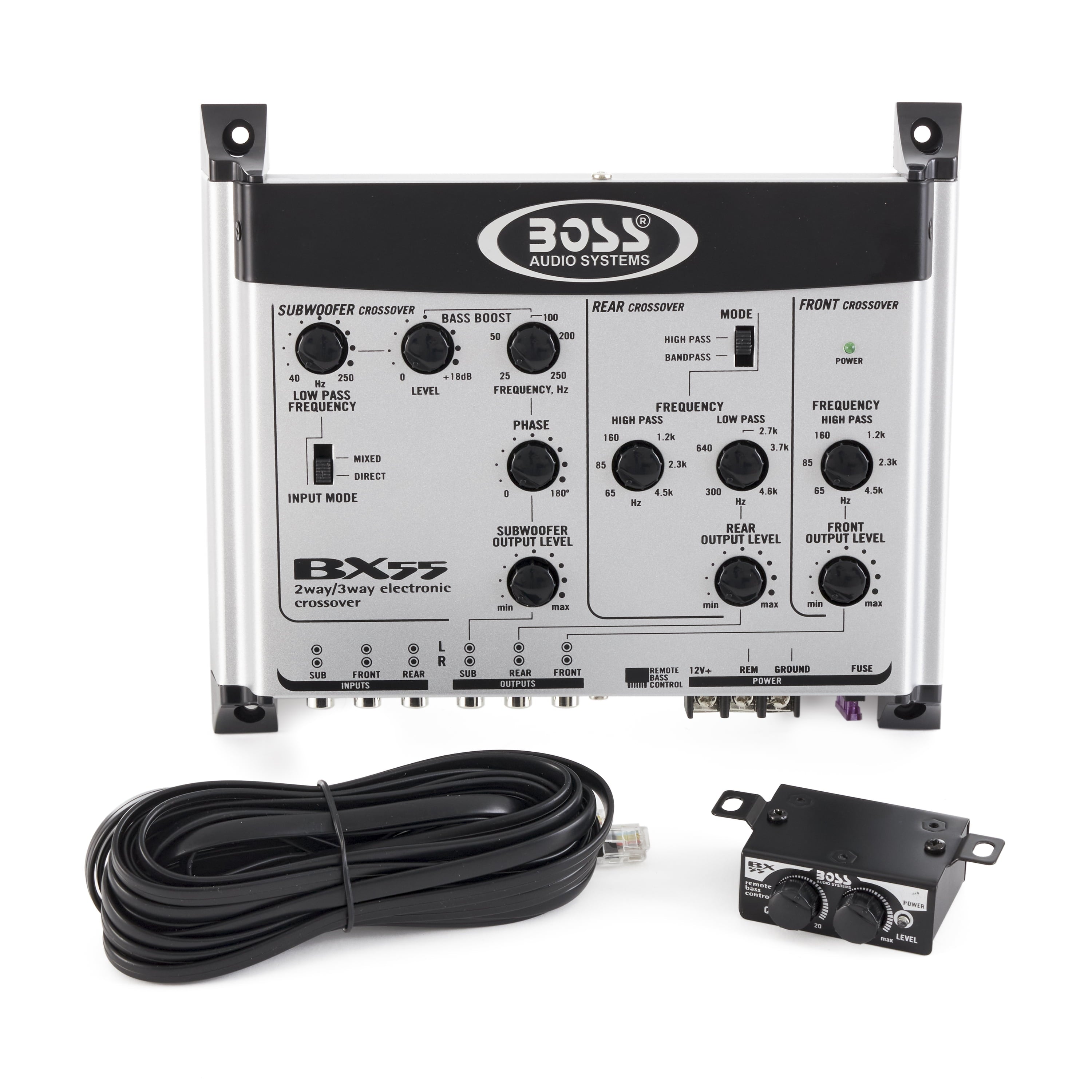 BOSS BX55 2/3 Way Car Audio Electronic Crossover Bass w/Remote Control