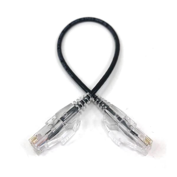 1 ft. 28AWG Ultra Slim CAT6 Patch Cables, Black (5 per Pack)