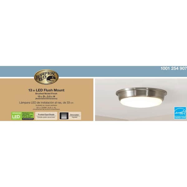 Savannah 13 in. Brushed Nickel Selectable LED Flush Mount