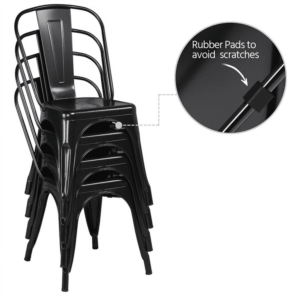 SMILE MART Dining Chair, Set of 4, Black