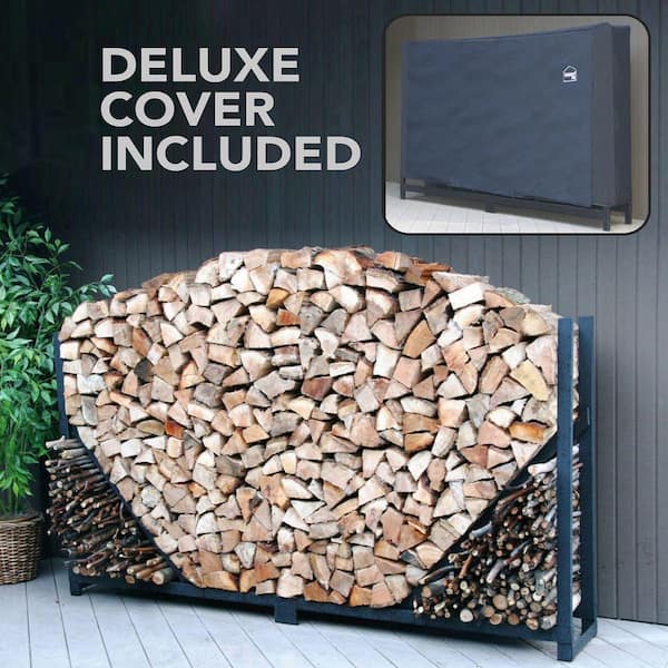 4 ft. Heavy-Duty Firewood Log Rack with Cover