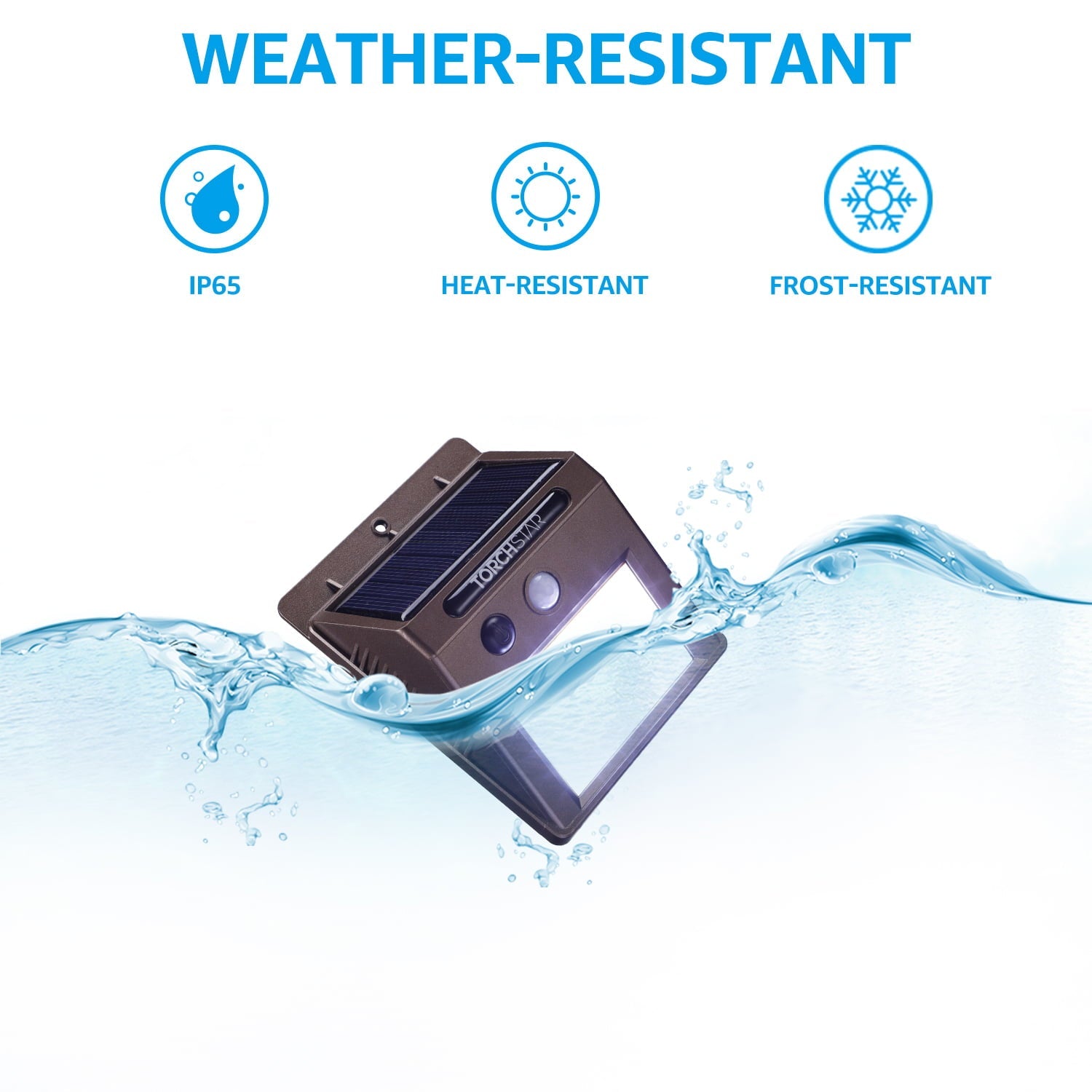 TORCHSTAR Outdoor Wireless LED Solar Motion Light for Patio, IP65 Waterproof, 6500K Pure White, Oil Rubbed Bronze, Pack of 2