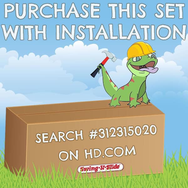 DIY Sky Tower Turbo Complete Wooden Playset with 5 ft. Terrace, Monkey Bars, Tube Slide and Swing Set Accessories