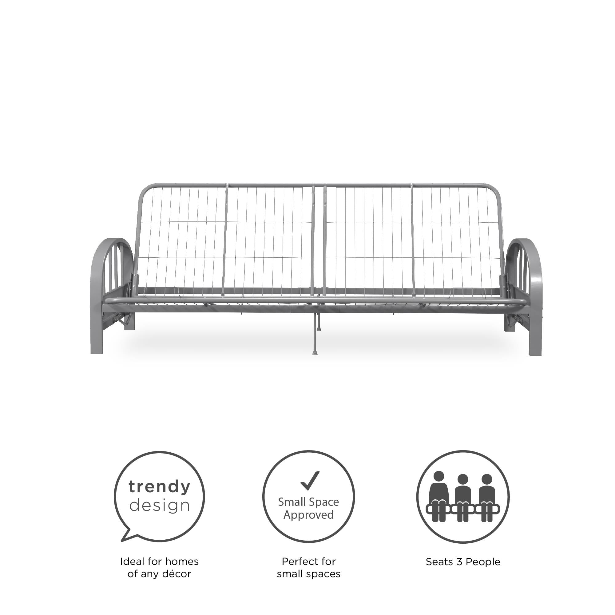 DHP Aiden Futon Frame, Silver