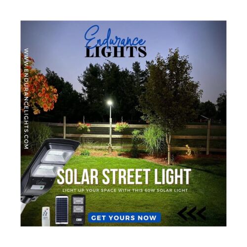 Endurance Solar Street Lights Outdoor LED Lamp, 9000 Lumens Flood Light, Moti...